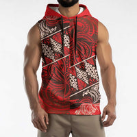 Vintage Ngatu Tribal Tonga Pattern Sleeveless Hoodie - Polynesian Pride
