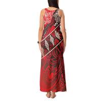 Vintage Ngatu Tribal Tonga Pattern Tank Maxi Dress - Polynesian Pride