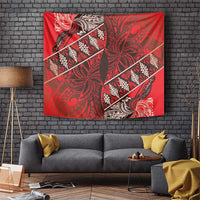 Vintage Ngatu Tribal Tonga Pattern Tapestry LT9 Red - Polynesian Pride