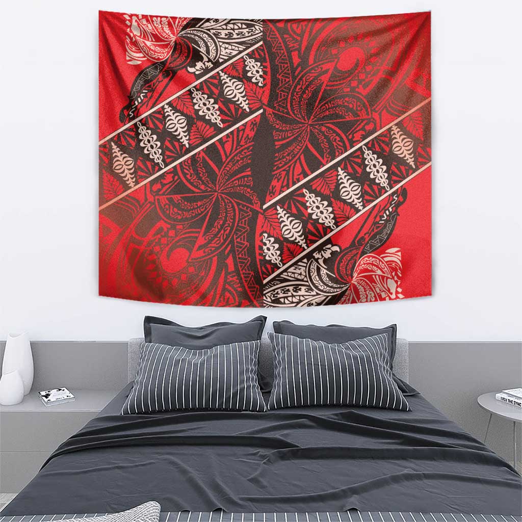 Vintage Ngatu Tribal Tonga Pattern Tapestry LT9 - Polynesian Pride