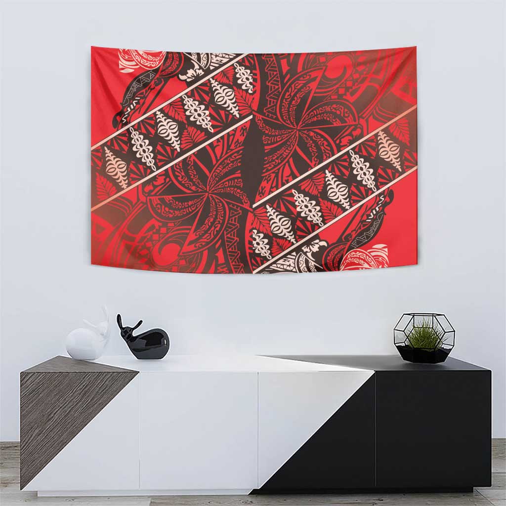 Vintage Ngatu Tribal Tonga Pattern Tapestry LT9 - Polynesian Pride