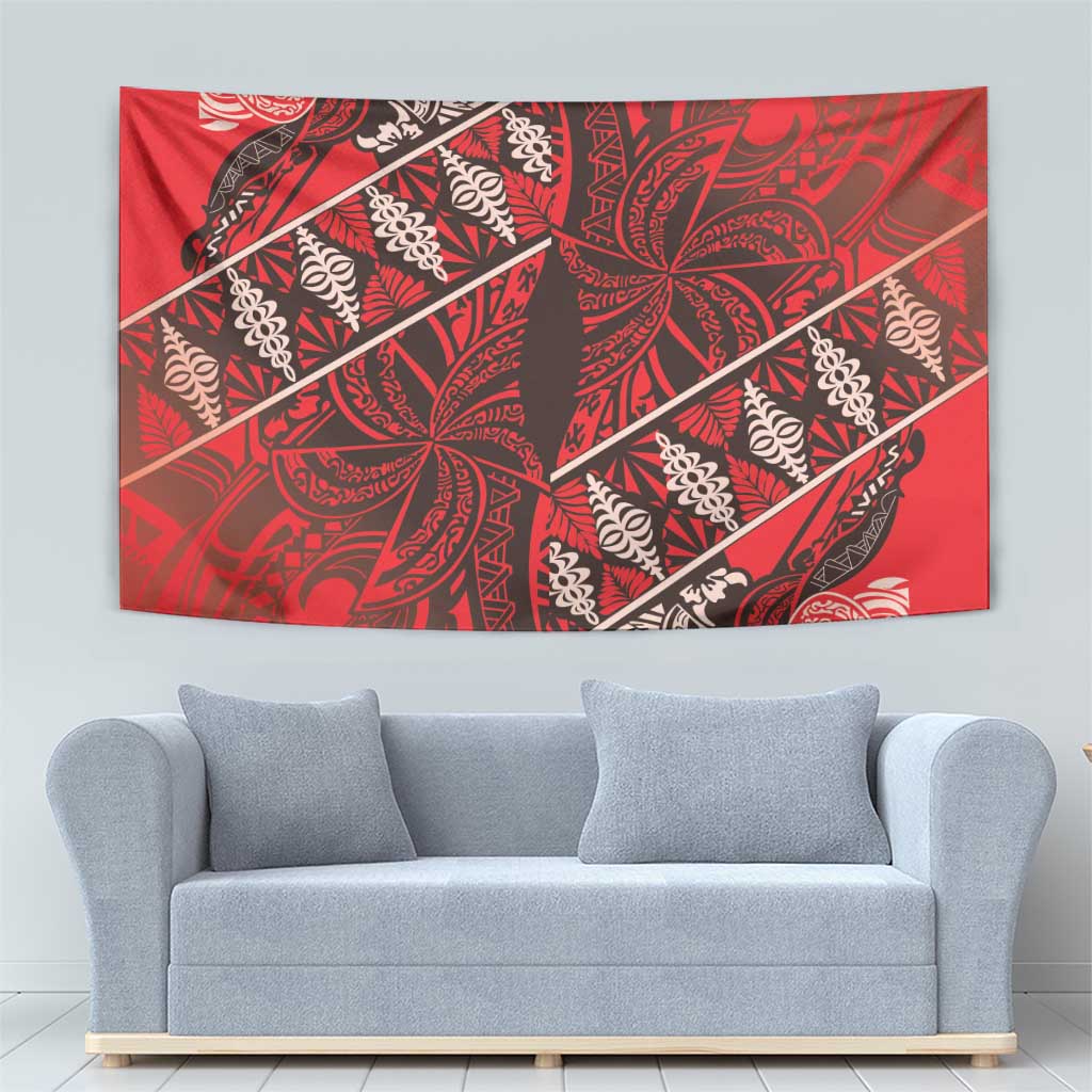 Vintage Ngatu Tribal Tonga Pattern Tapestry LT9 - Polynesian Pride