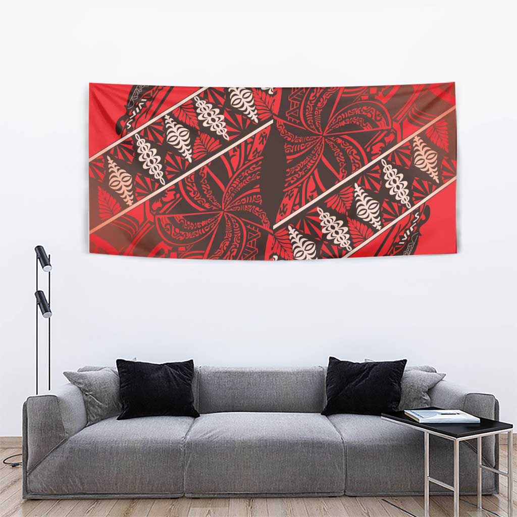 Vintage Ngatu Tribal Tonga Pattern Tapestry LT9 - Polynesian Pride