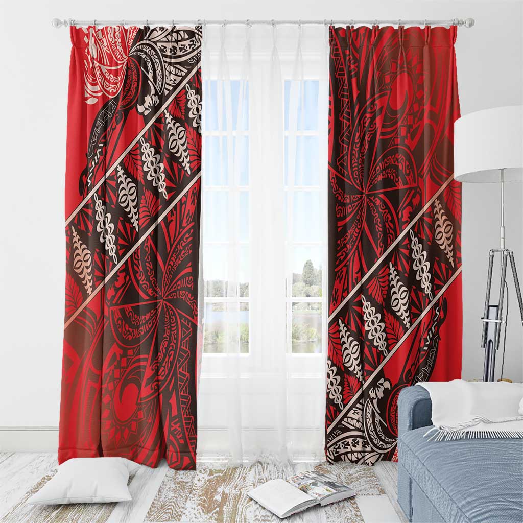 Vintage Ngatu Tribal Tonga Pattern Window Curtain - Polynesian Pride