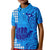 Personalised Strong Maui Kid Polo Shirt Good Living Hawaii with Shaka Sign Kakau Tribal Blue LT9 Kid Blue - Polynesian Pride
