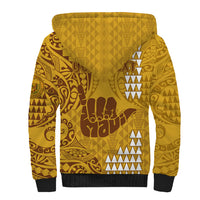 Personalised Strong Maui Sherpa Hoodie Good Living Hawaii with Shaka Sign Kakau Tribal Gold LT9 - Polynesian Pride