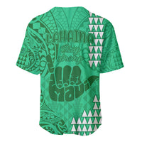 Strong Maui Baseball Jersey Good Living Hawaii with Shaka Sign Kakau Tribal Green LT9 - Polynesian Pride