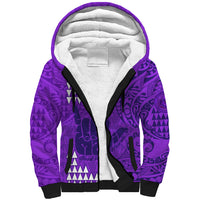 Strong Maui Sherpa Hoodie Good Living Hawaii with Shaka Sign Kakau Tribal Purple LT9 Unisex Purple - Polynesian Pride