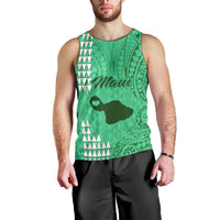 Maui Island Men Tank Top Kakau Tribal Mixed Polynesian Pattern Green LT9 - Polynesian Pride