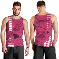 Personalised Maui Island Men Tank Top Kakau Tribal Mixed Polynesian Pattern Pink LT9 - Polynesian Pride