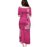 Personalised Maui Island Puletasi Kakau Tribal Mixed Polynesian Pattern Pink LT9 - Polynesian Pride