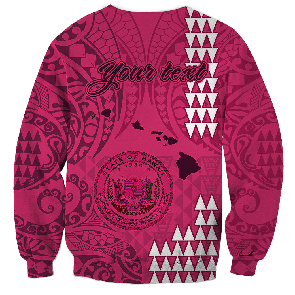 Personalised Maui Island Sweatshirt Kakau Tribal Mixed Polynesian Pattern Pink LT9 - Polynesian Pride