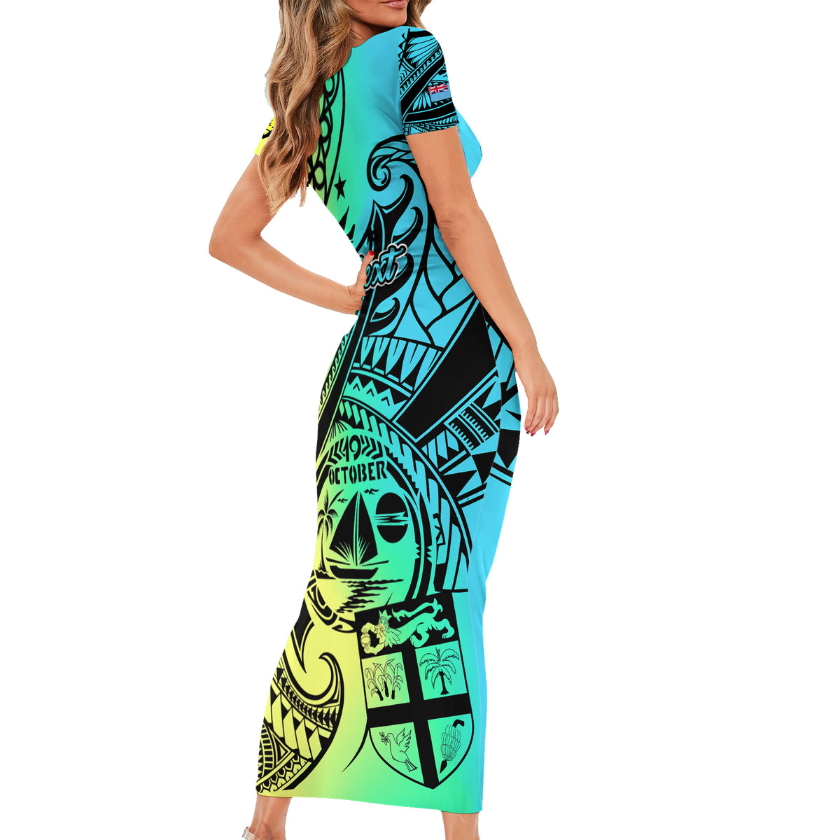personalised-malampa-fiji-day-short-sleeve-bodycon-dress-vanuatu-sand-drawing-with-polynesian-pattern