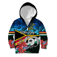 Torba Vanuatu Kid Hoodie Sand Drawing With Polynesian Pattern LT9 Zip Hoodie Black - Polynesian Pride