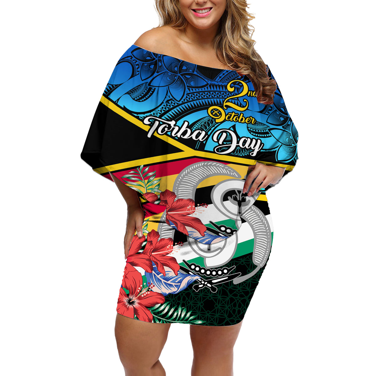 torba-vanuatu-off-shoulder-short-dress-sand-drawing-with-polynesian-pattern