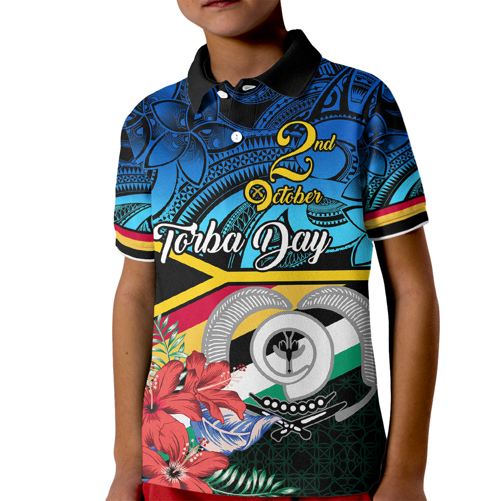Personalised Torba Vanuatu Kid Polo Shirt Sand Drawing With Polynesian Pattern LT9 Kid Black - Polynesian Pride