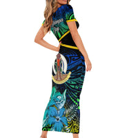 malampa-day-short-sleeve-bodycon-dress-vanuatu-flowers-with-malampa-emblem-tribal-pattern