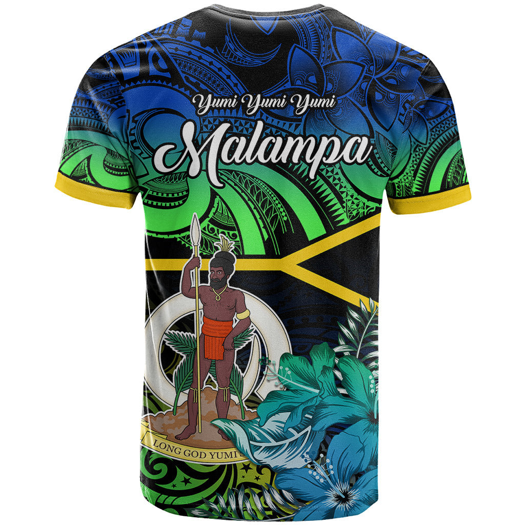 Malampa Day T Shirt Vanuatu Flowers with Malampa Emblem Tribal Pattern LT9 - Polynesian Pride