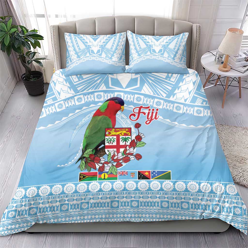 Melanesian Fiji Kula Bird Bedding Set with Tagimoucia Masi Tapa Pattern