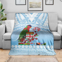 Melanesian Fiji Kula Bird Blanket with Tagimoucia Masi Tapa Pattern