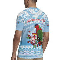 Melanesian Fiji Kula Bird Rugby Jersey with Tagimoucia Masi Tapa Pattern LT9 - Polynesian Pride
