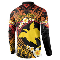 Melanesian Papua New Guinea Button Sweatshirt Plumeria Bird of Paradise Tribal