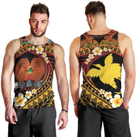 Melanesian Papua New Guinea Men Tank Top Plumeria Bird of Paradise Tribal