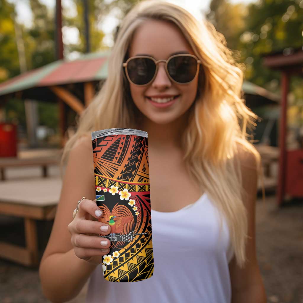 Melanesian Papua New Guinea Skinny Tumbler Plumeria Bird of Paradise Tribal