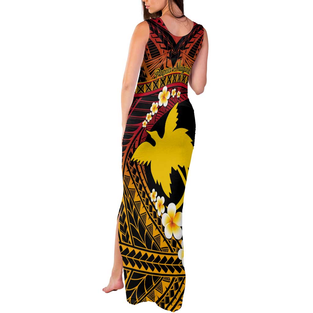 Melanesian Papua New Guinea Tank Maxi Dress Plumeria Bird of Paradise Tribal