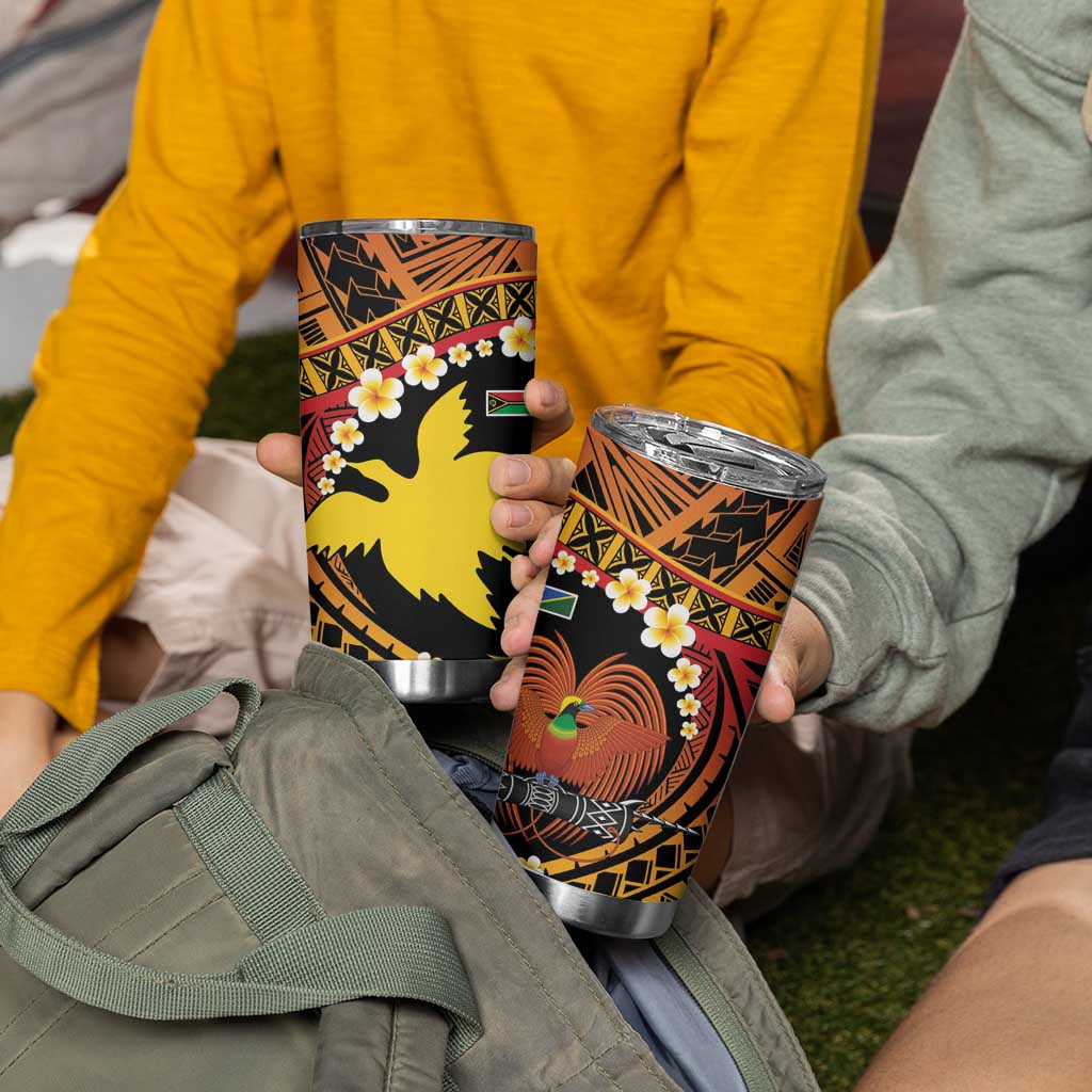 Melanesian Papua New Guinea Tumbler Cup Plumeria Bird of Paradise Tribal