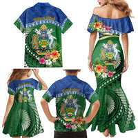 Melanesian Solomon Islands Family Matching Mermaid Dress and Hawaiian Shirt Tropical Shark Tattoo
