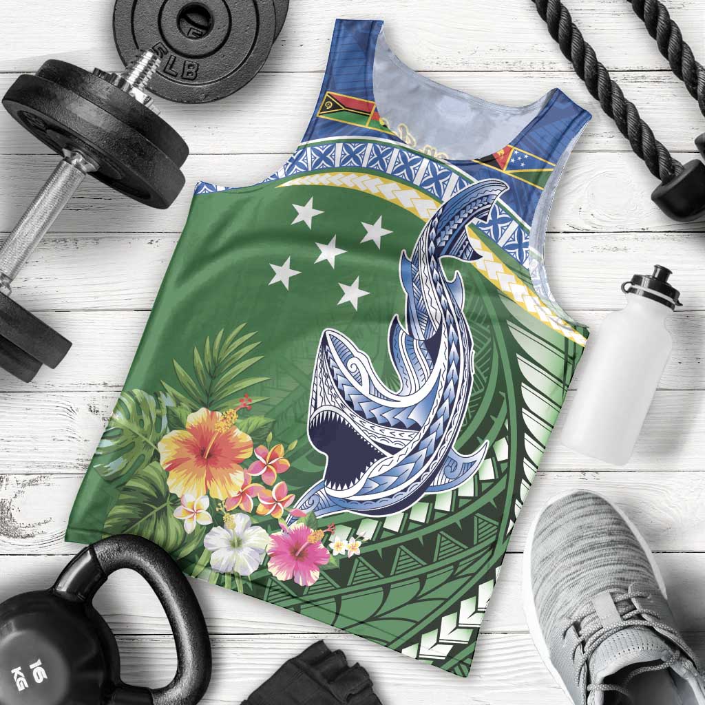 Melanesian Solomon Islands Men Tank Top Tropical Shark Tattoo