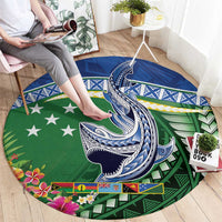 Melanesian Solomon Islands Round Carpet Tropical Shark Tattoo
