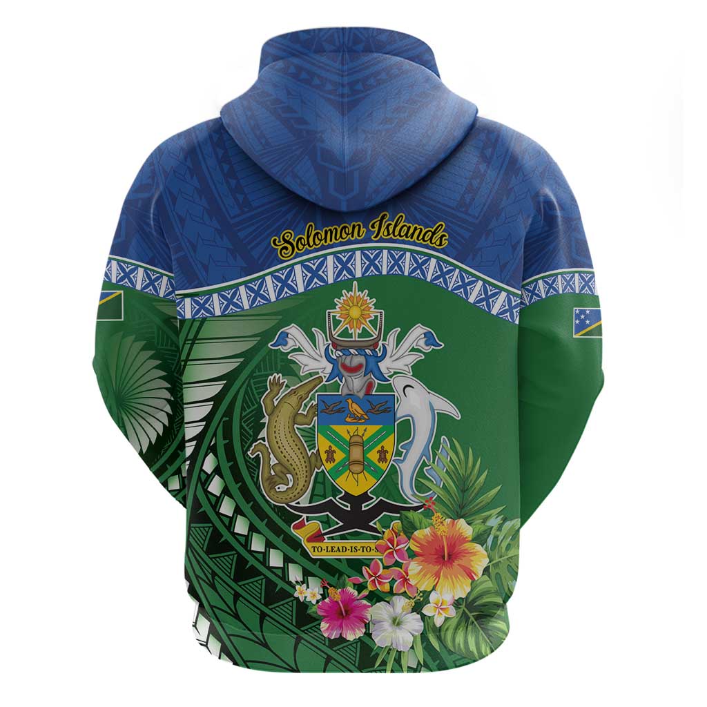 Melanesian Solomon Islands Zip Hoodie Tropical Shark Tattoo