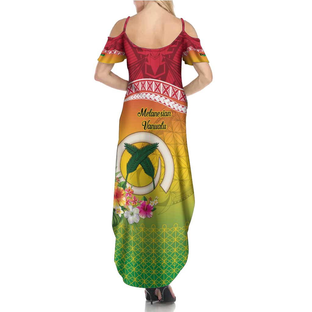 Melanesian Ni-Vanuatu Family Matching Summer Maxi Dress and Hawaiian Shirt Sea Turtle with Sand Drawing Pattern