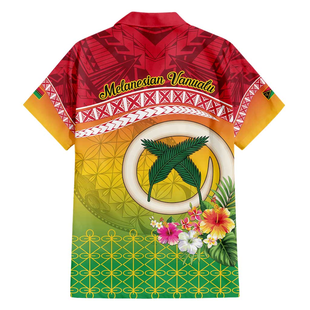 Melanesian Ni-Vanuatu Hawaiian Shirt Sea Turtle with Sand Drawing Pattern