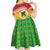 Melanesian Ni-Vanuatu Kid Short Sleeve Dress Sea Turtle with Sand Drawing Pattern