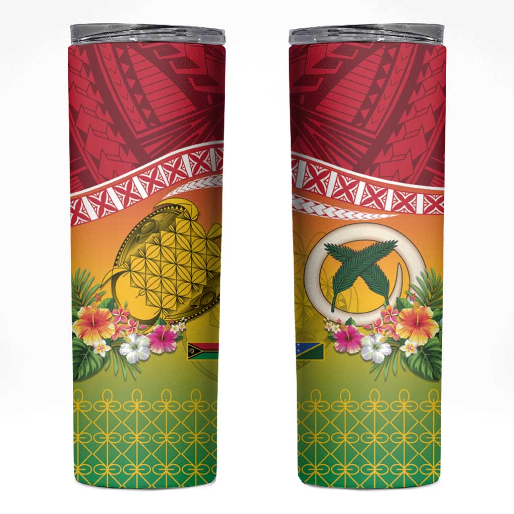 Melanesian Ni-Vanuatu Skinny Tumbler Sea Turtle with Sand Drawing Pattern LT9 Reggae - Polynesian Pride