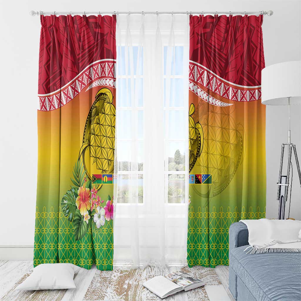 Melanesian Ni-Vanuatu Window Curtain Sea Turtle with Sand Drawing Pattern