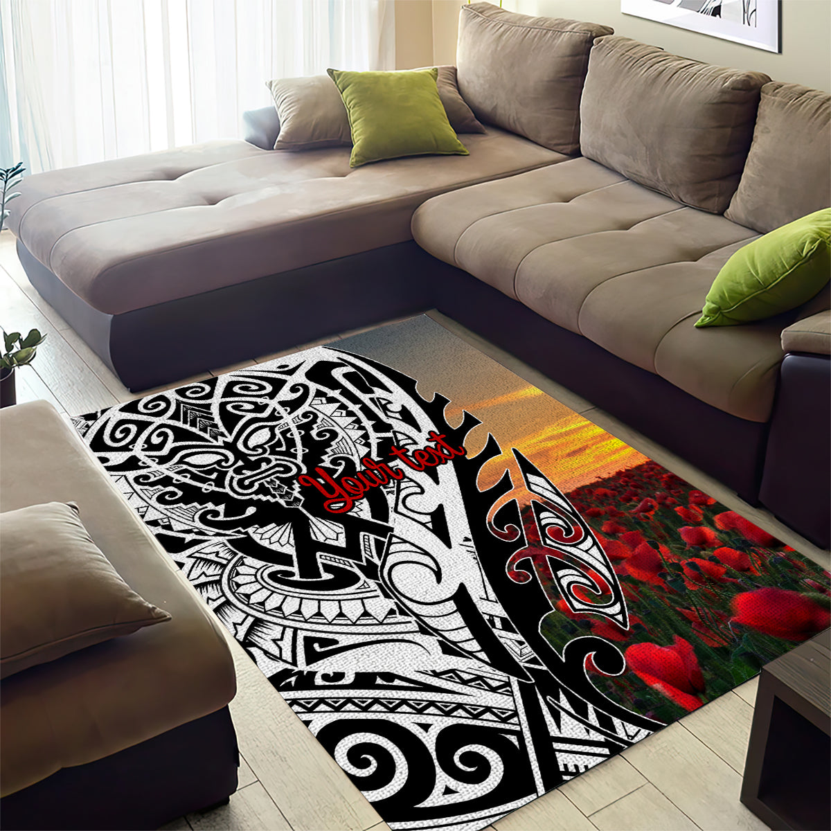 Personalised New Zealand Waitangi and ANZAC day Area Rug LT9 - Polynesian Pride