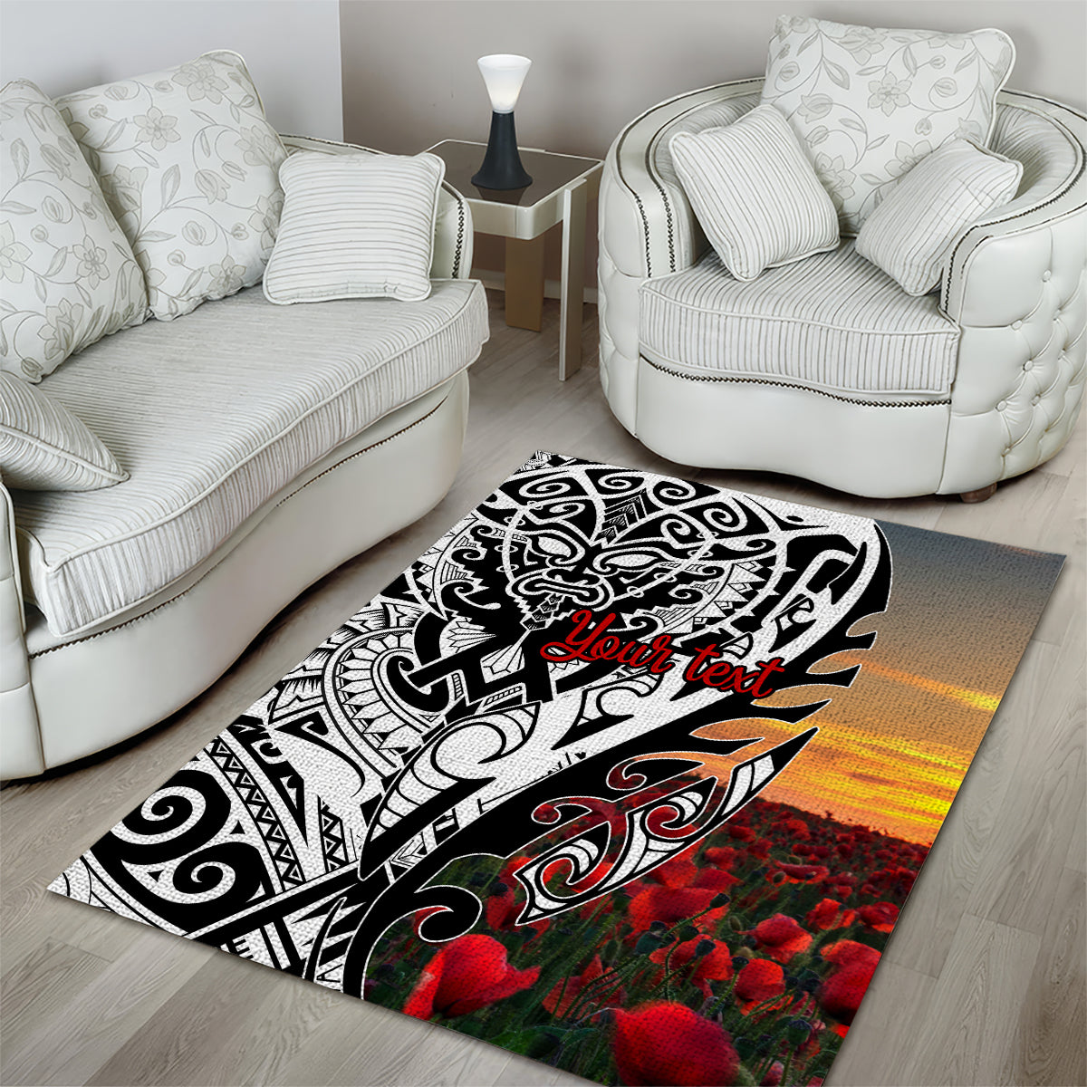 Personalised New Zealand Waitangi and ANZAC day Area Rug LT9 - Polynesian Pride