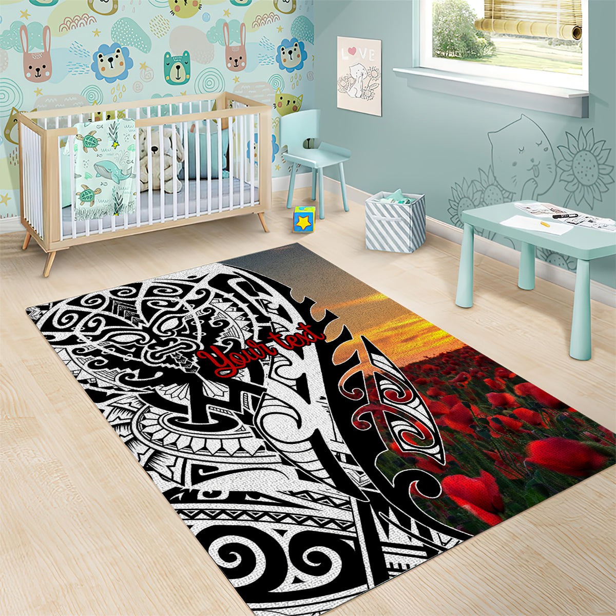 Personalised New Zealand Waitangi and ANZAC day Area Rug LT9 - Polynesian Pride