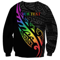 Personalised New Zealand Wellington Pride Sweatshirt Maori Fern with Pride Flag 2024 LT9 - Polynesian Pride