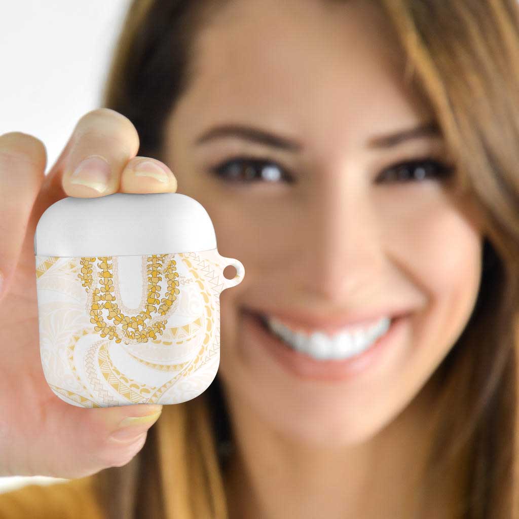 Aloha Lei Onaona AirPods Case Beige Hawaiian Tribal Pattern - Polynesian Pride