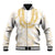 Aloha Lei Onaona Baseball Jacket Beige Hawaiian Tribal Pattern