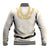 Aloha Lei Onaona Baseball Jacket Beige Hawaiian Tribal Pattern
