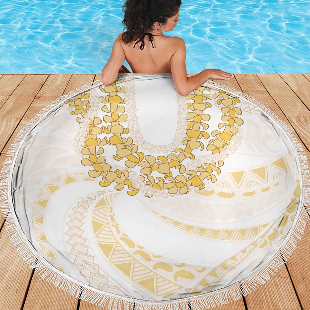Aloha Lei Onaona Beach Blanket Beige Hawaiian Tribal Pattern