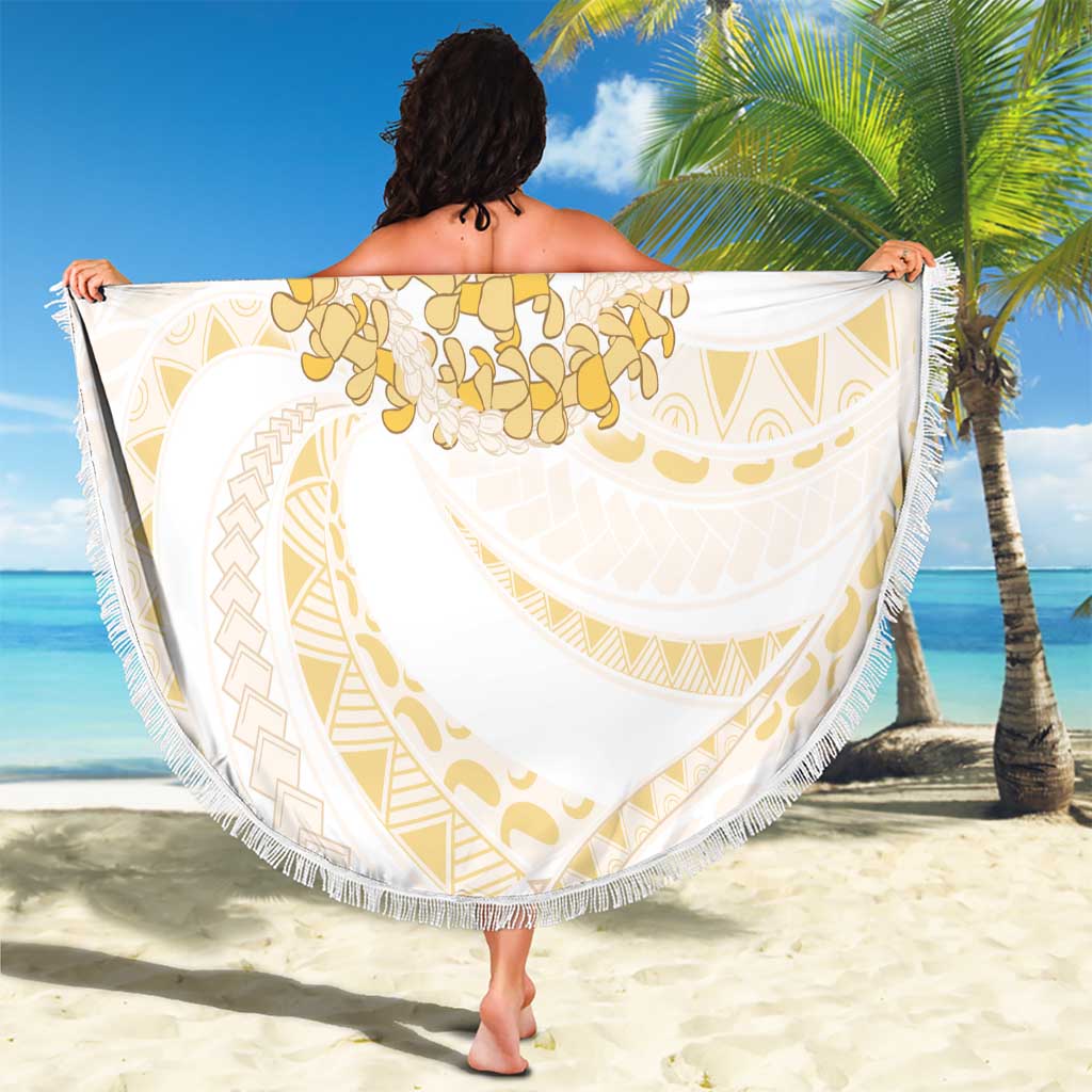 Aloha Lei Onaona Beach Blanket Beige Hawaiian Tribal Pattern