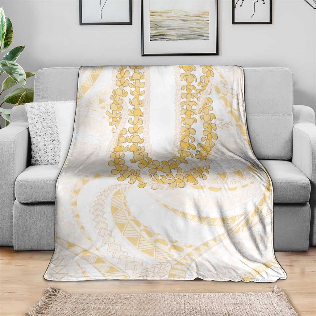 Aloha Lei Onaona Blanket Beige Hawaiian Tribal Pattern