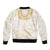 Aloha Lei Onaona Bomber Jacket Beige Hawaiian Tribal Pattern